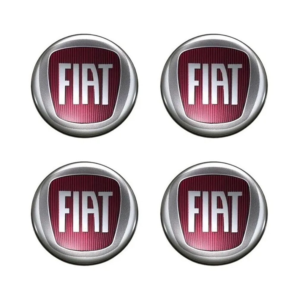 Kit 4 Emblemas Adesivo Resinado Para Calota Fiat
