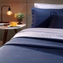 Kit: Cobre leito Colcha Queen Neomalha Ultra Soft Matelassê + 2 Porta Travesseiros Azul