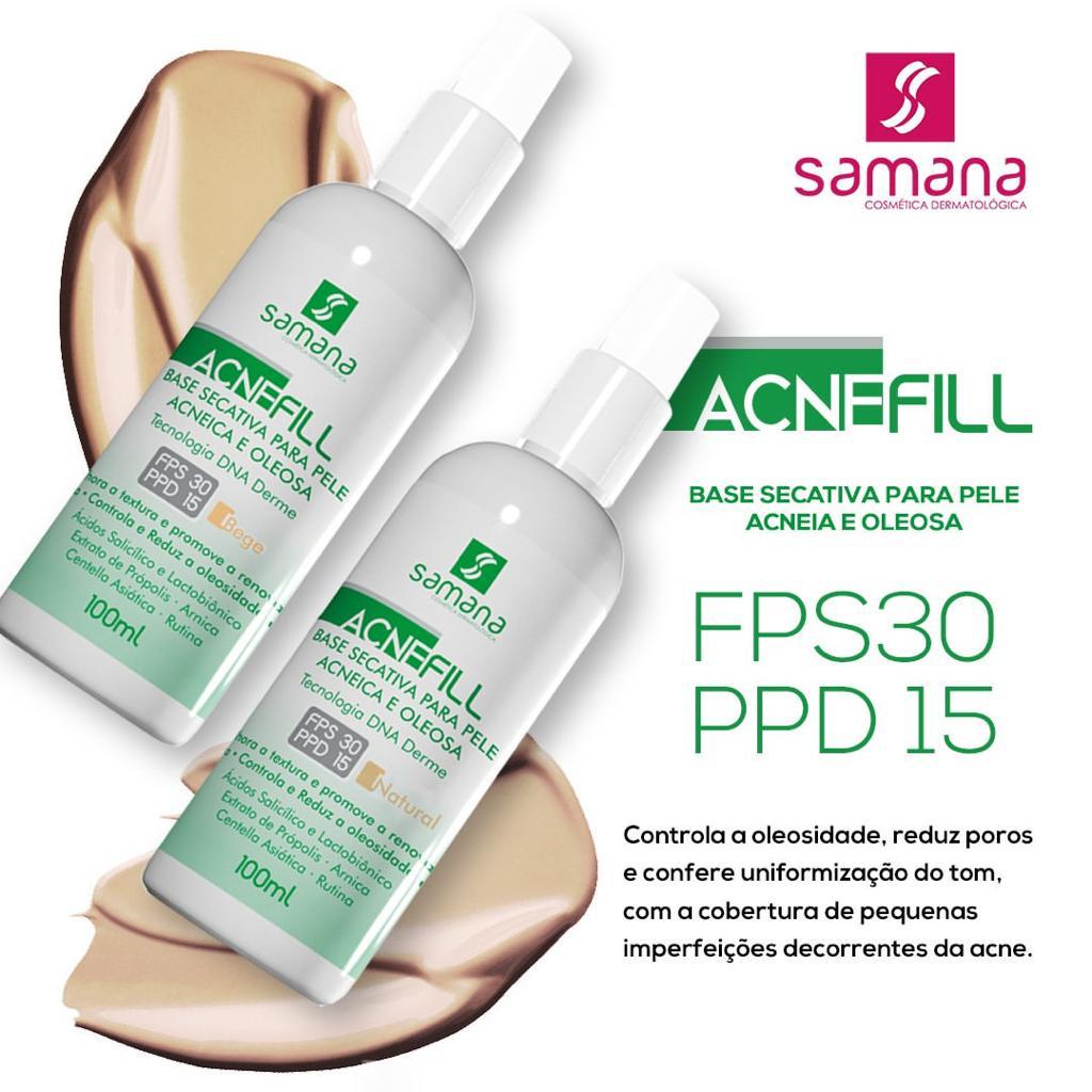 Acne Fill Base Secativa Natural FPS 30 PPD 15 - 100ml - Samana