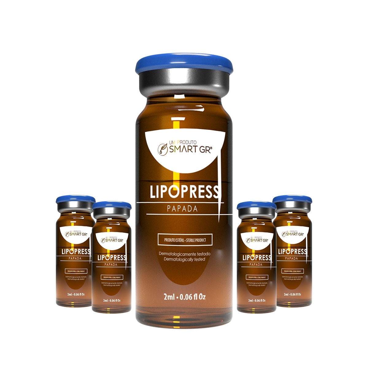 LIPOPRESS - Papada - 5 Frascos de 2 ml - Intradermoterapia Pressurizada - Smart GR