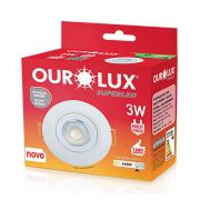 Luminária Ourolux Mini-Spot Super Led Redondo 3W Luz Branca 6400K