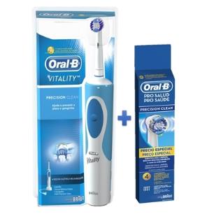 Escova Elétrica Oral-b Vitality D12 220V + Refil Oral-B Precision clean com 4 unidades