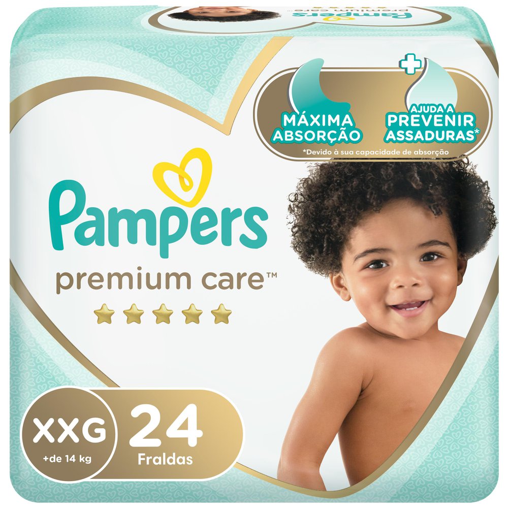 Fralda Pampers Premium Care Mega Tamanho XXG 24 Unidades