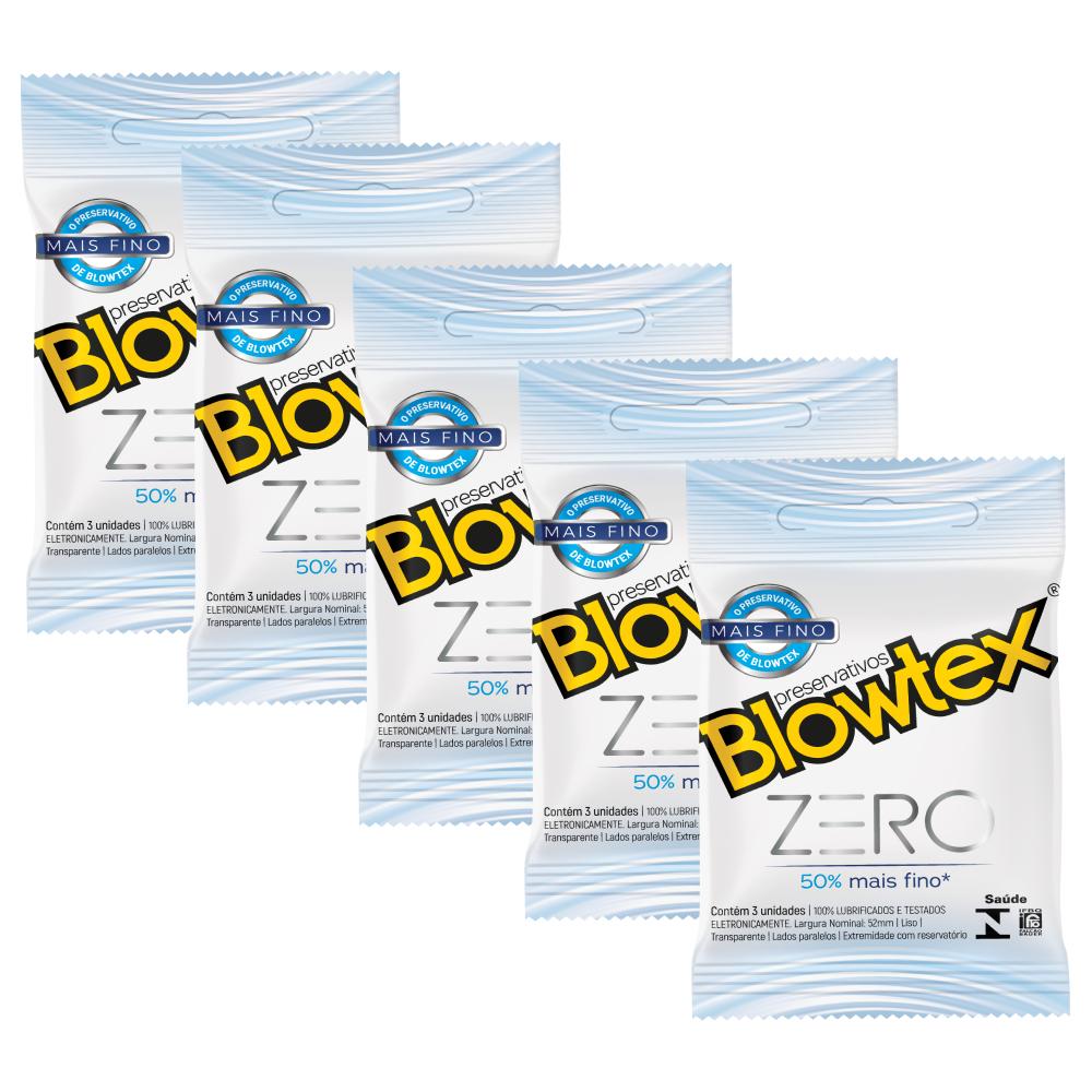 Kit 5 Pacotes Preservativo Blowtex Zero C/ 3 Unidades Cada
