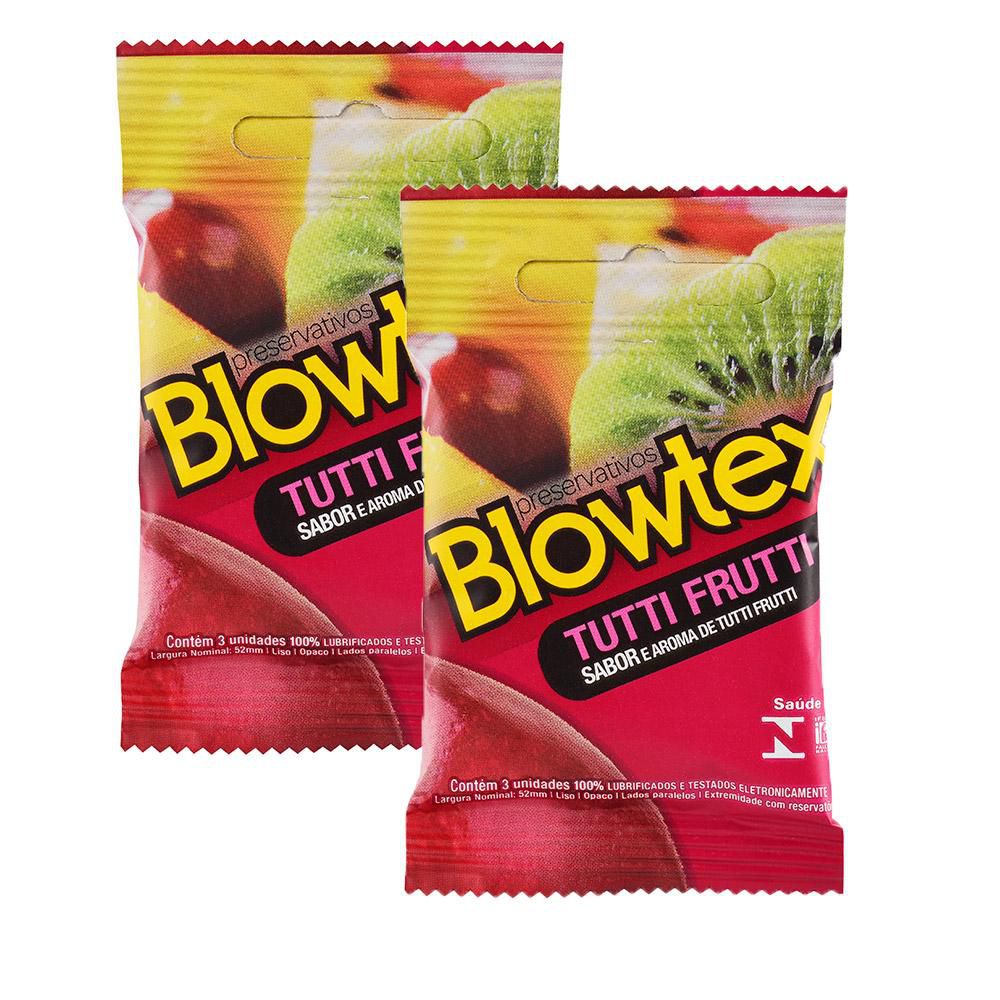 Kit 2 Pacotes Preservativo Blowtex Tutti-Frutti C/ 3 Unidades Cada