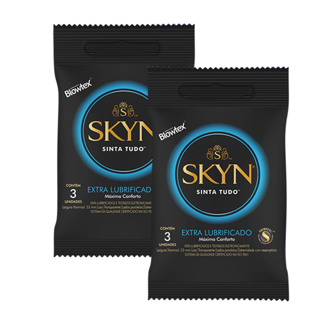 Kit 2 Pacotes Preservativo SKYN Extra Lubrificado C/ 3 Unidades Cada