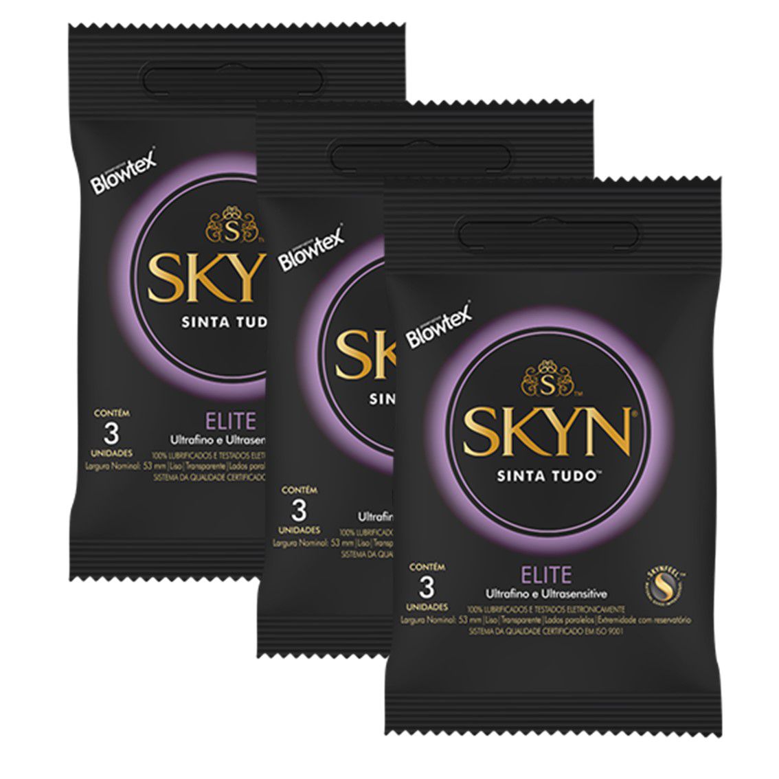Kit 3 Pacotes Preservativo SKYN Elite C/ 3 Unidades Cada