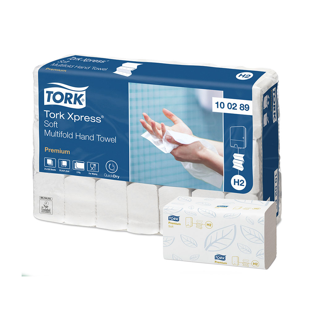 Papel Toalha Interfolhada 3 Dobras Tork Premium - 21 Pacotes com 150 folhas