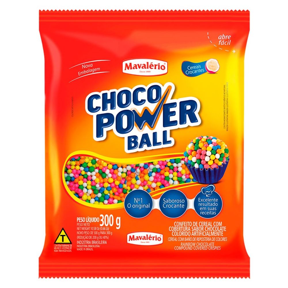 Choco Power Ball Micro Colorido 300G - Mavalério  - Santa Bella