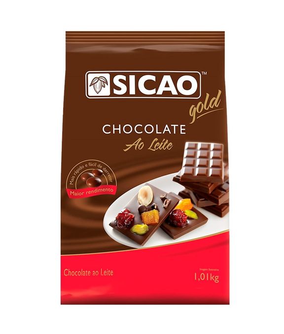 Chocolate Sicao Gold Ao Leite Em Gotas 1,01Kg  - Santa Bella