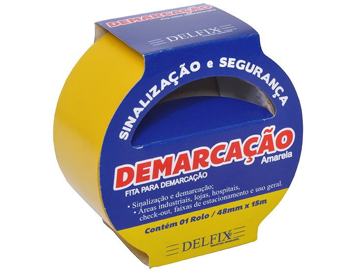 Fita Demarcaçao De Solo 48Mmx15M Amarela C/2Rl - Delfix  - Santa Bella