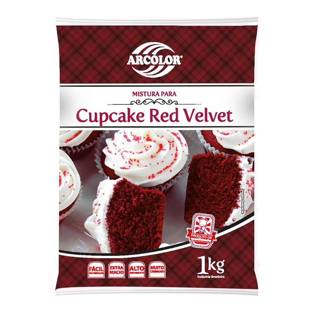 Mistura Para Cupcake Red Velvet 1Kg - Arcolor  - Santa Bella