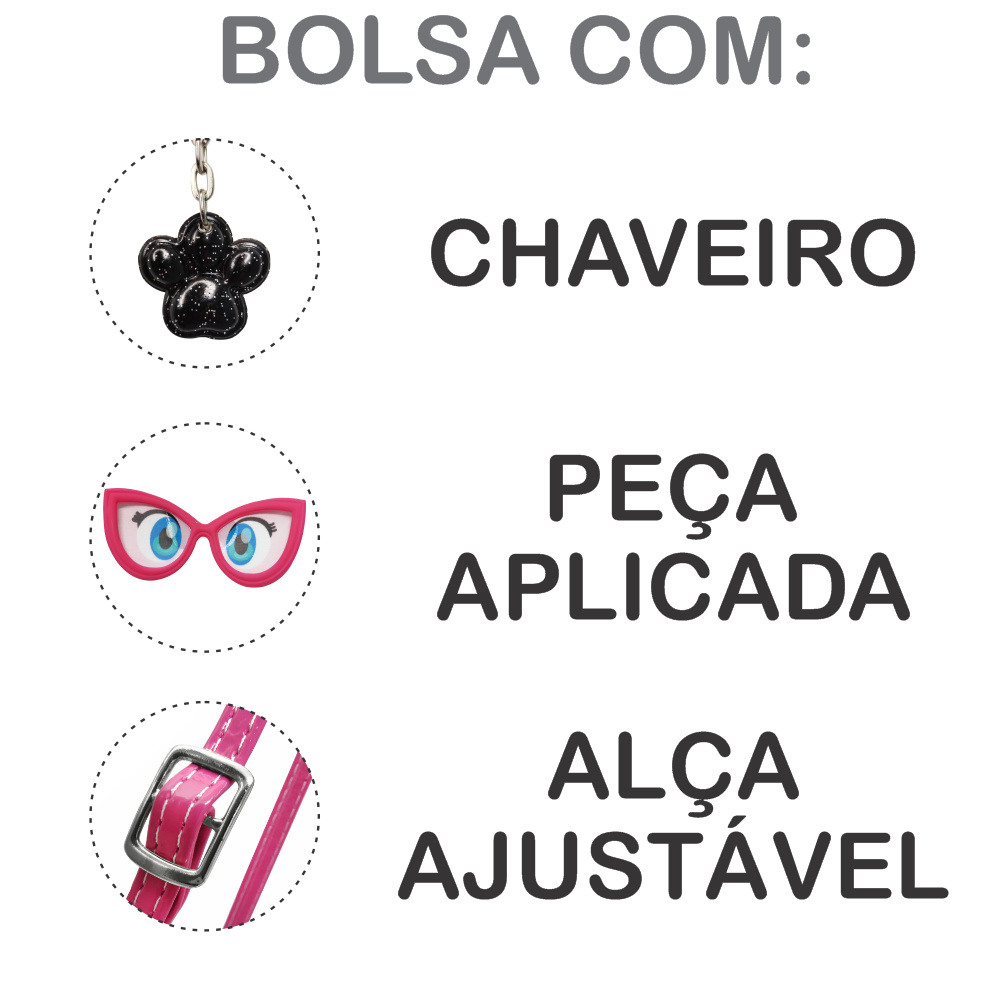 Bolsa Infantil Gatinha Rosa Com Óculos, Magicc - Magicc Bolsas