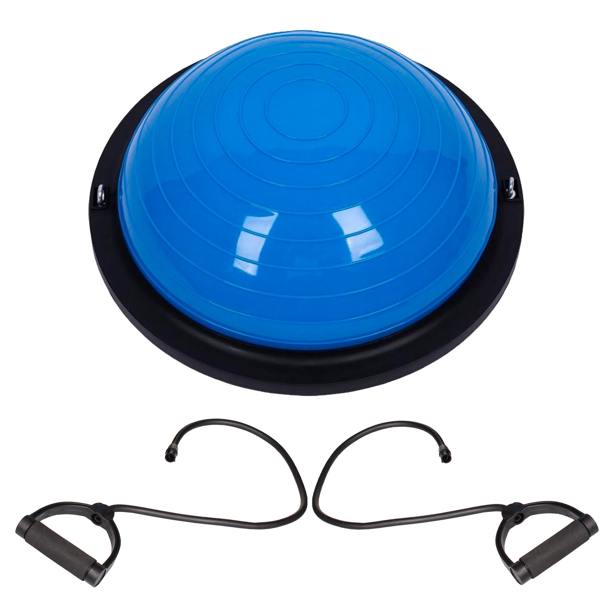 Meia Bola Bosu com Alças Extensoras e Bomba - Bosu Ball Azul