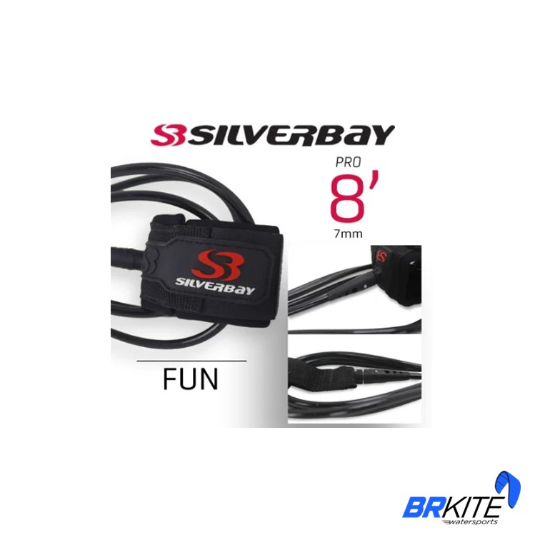 SILVERBAY - LEASH SURF PRO FUN 8X7MM PRETO