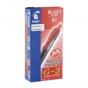Conjunto Caneta Gel Pilot G2 0.7mm Caixa C/12 Vermelho