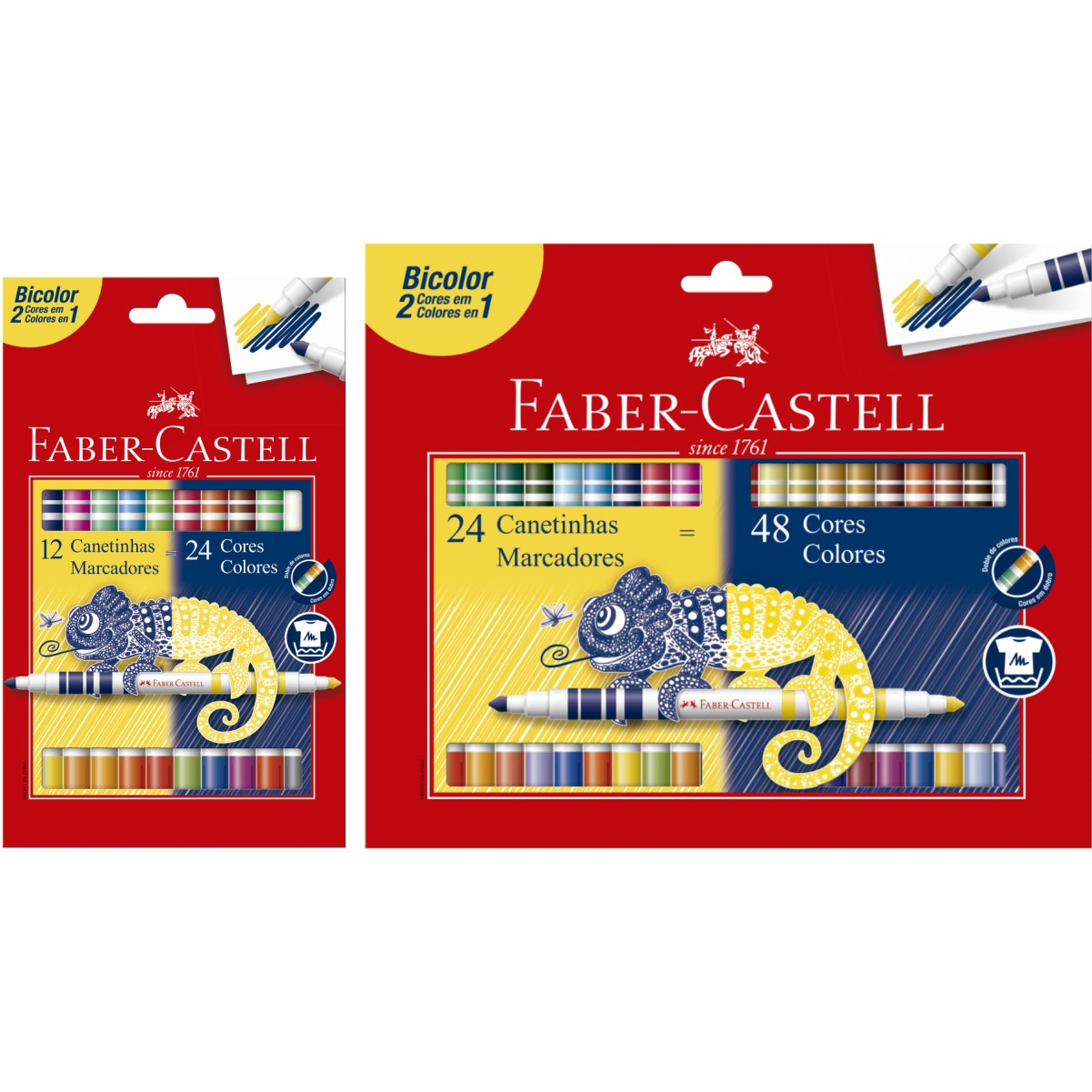 Canetinha Faber Castell Bicolor 24 ou 48 Cores