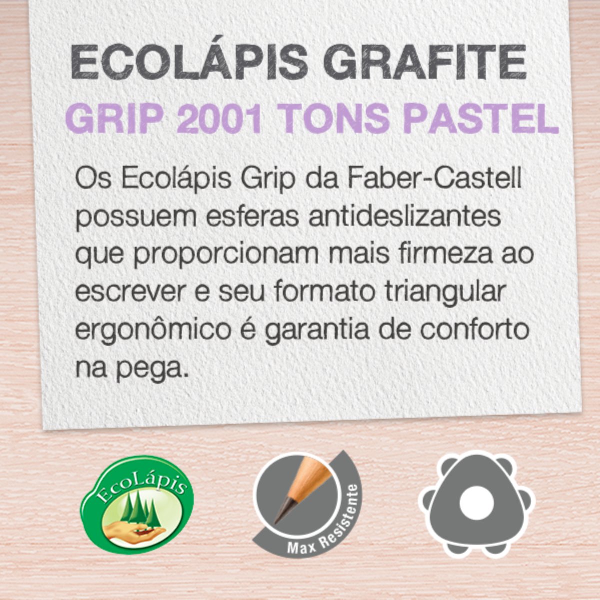 Lápis Grafite Faber Castell Eco Grip 2001 Cores Pastéis
