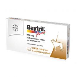 Antibiótico Baytril  Flavour 150mg - 10 Comprimidos
