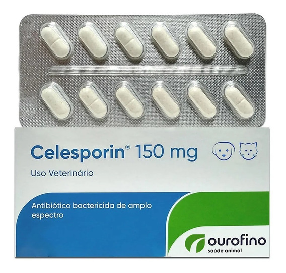 Antibiótico Celesporin 150mg (Cefalexina) - Cartela 12 Comprimidos