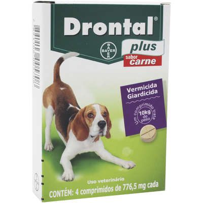 Vermífugo Drontal Plus 10 Kg Carne Bayer - 04 Comprimidos