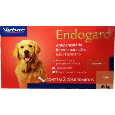 Vermífugo Endogard 30 Kg - 2 Comprimidos