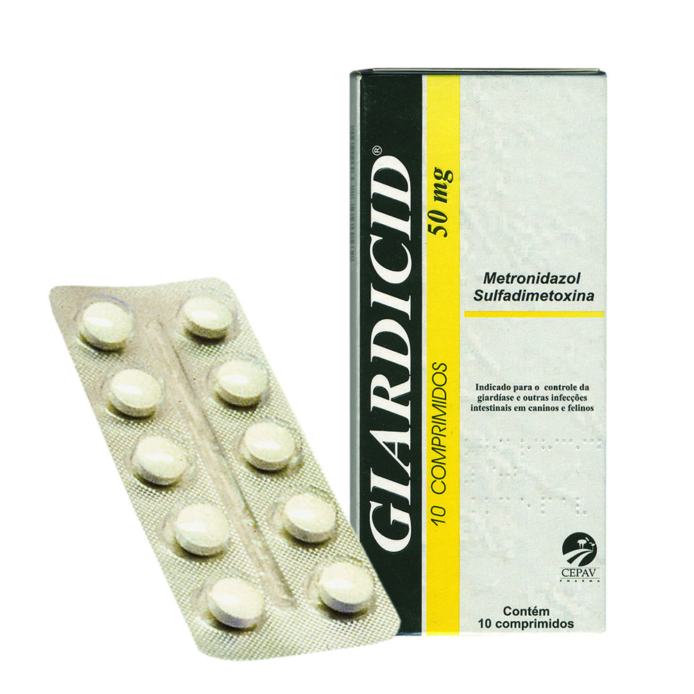 Antibiótico Giardicid  50 mg Cepav - 10 Comprimidos
