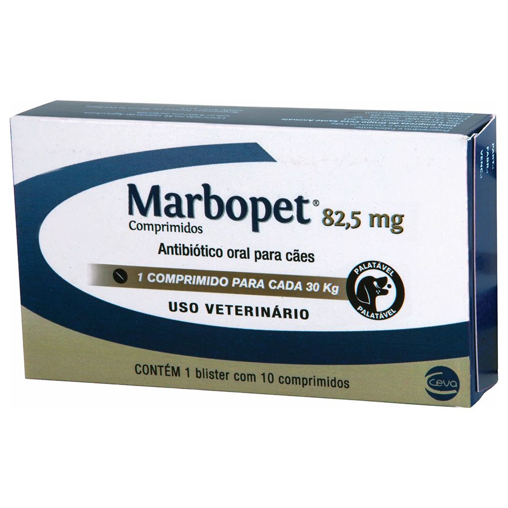 Antibiótico Marbopet 82,5 Mg - 10 Comprimidos