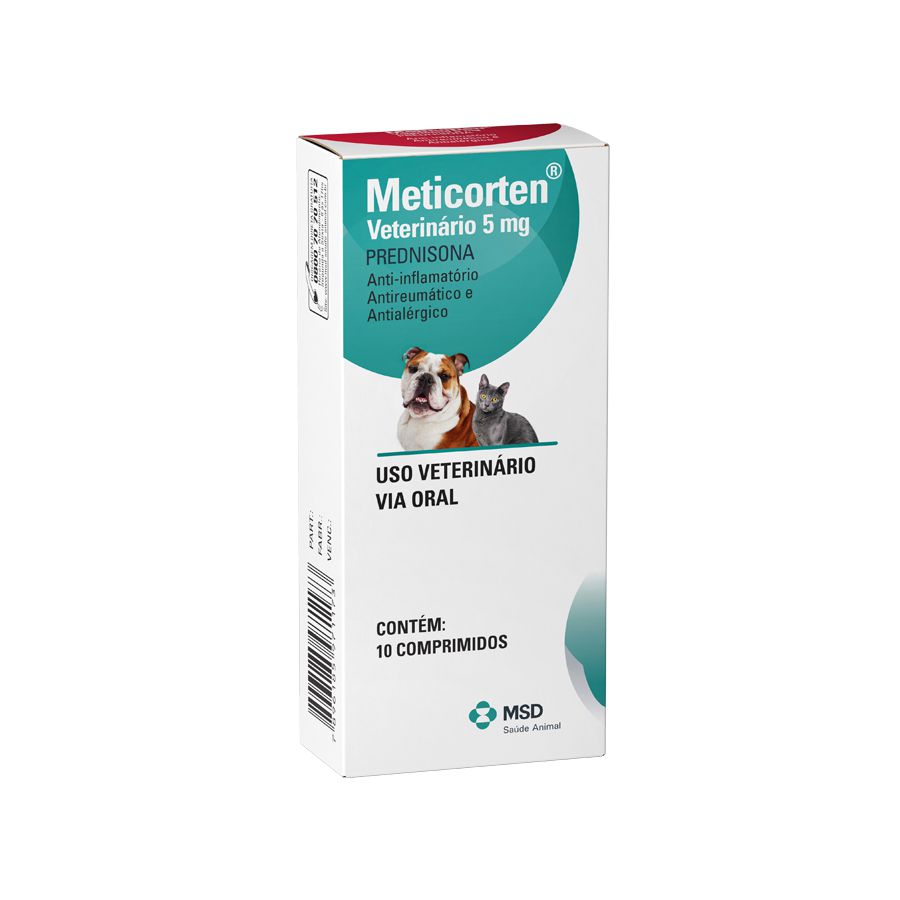 Anti-inflamatório Meticorten  5 Mg MSD - 10 Comprimidos