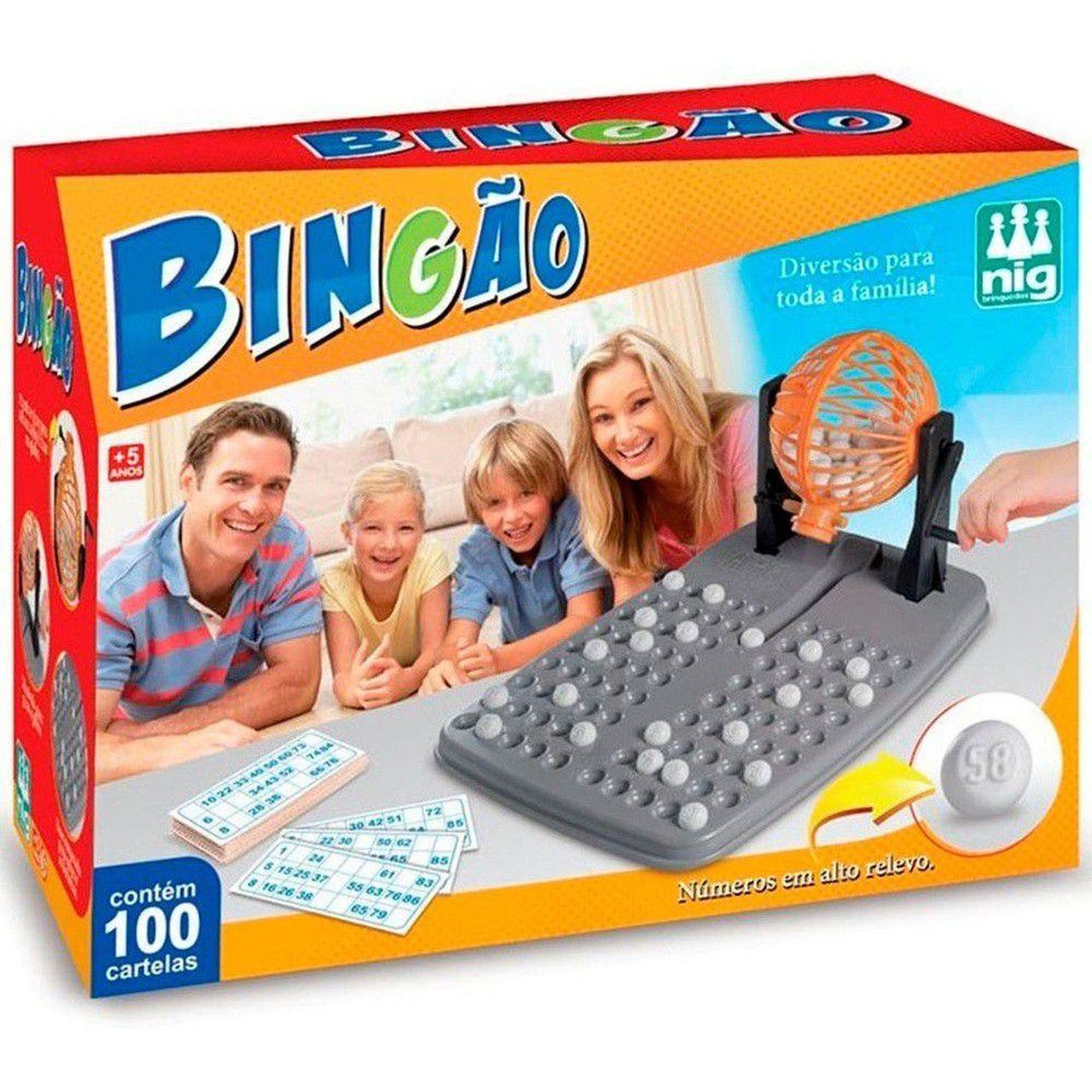 Jogo de Bingo  Bingão  com 100  cartelas e globo giratório