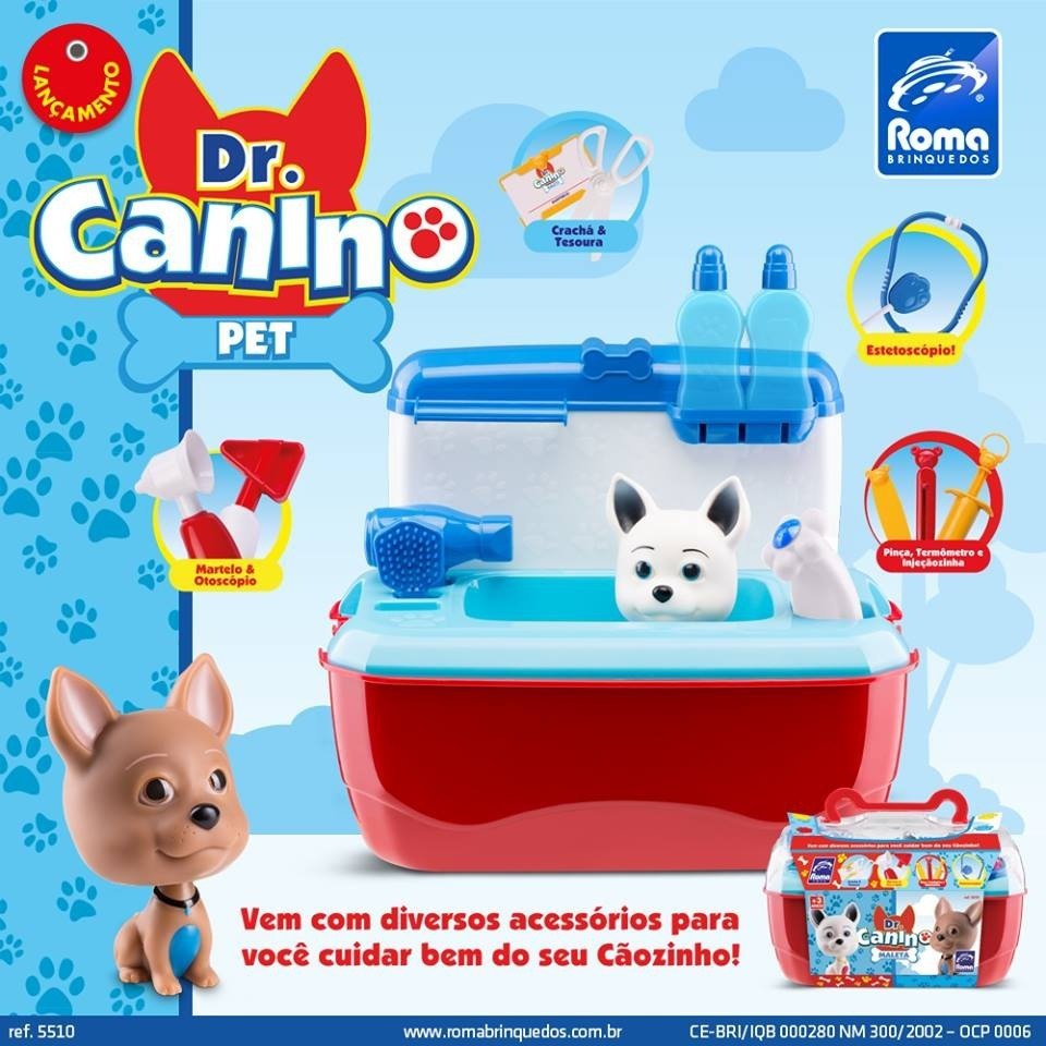 Maleta Dr Canino Pet C/ Acessórios - Azul/vermelho - Roma