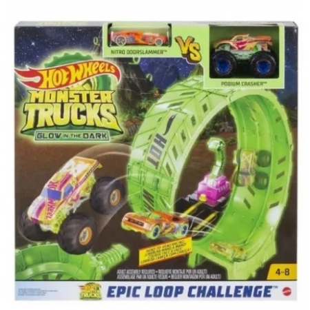 Hot Wheels Monster Trucks - Playset Glow in The Dark