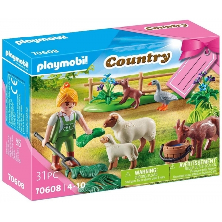 Playmobil Country - Fazendeira com Animais 70608