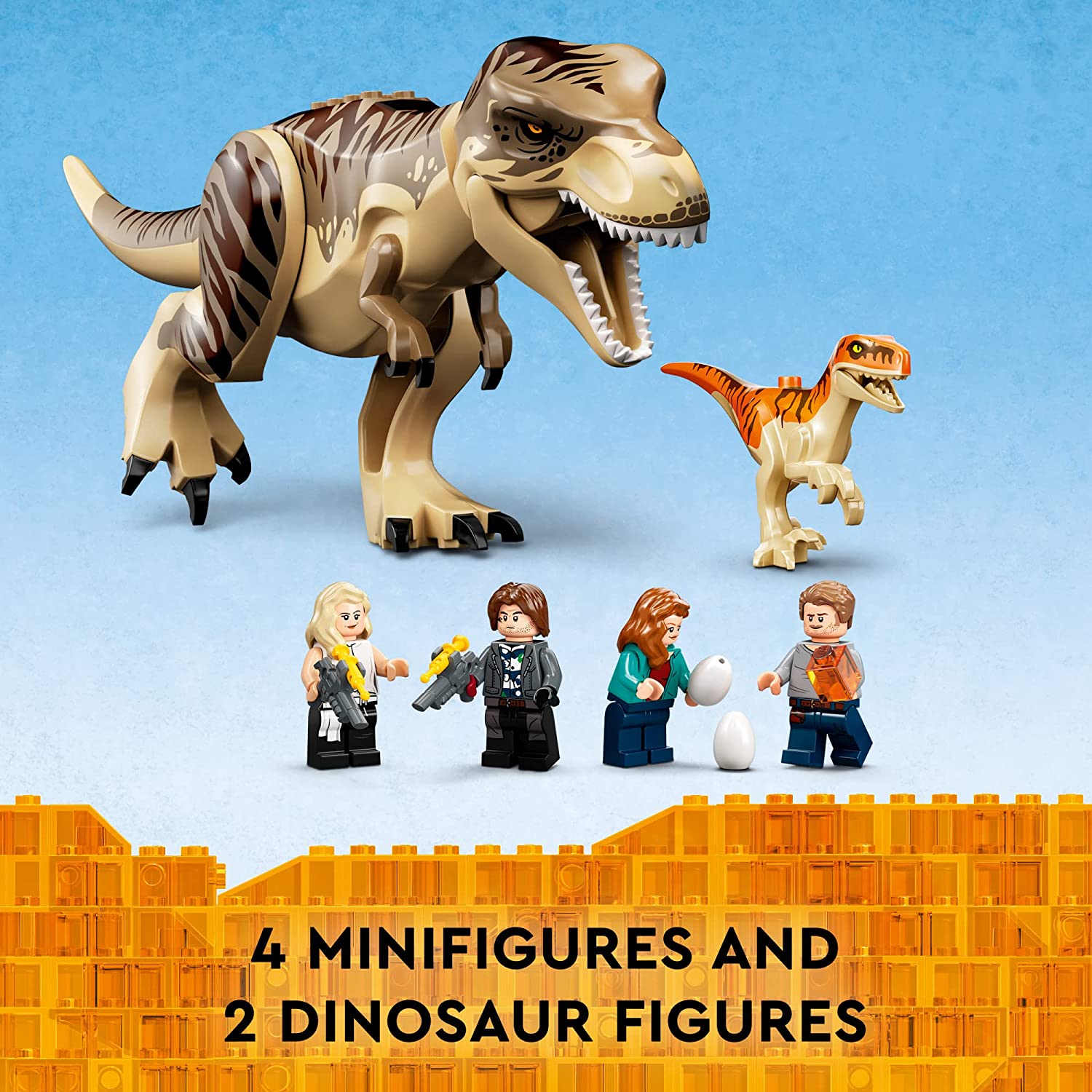 LEGO Jurassic World- Fuga dos Dinossauros Atrociraptor e T. rex 76948