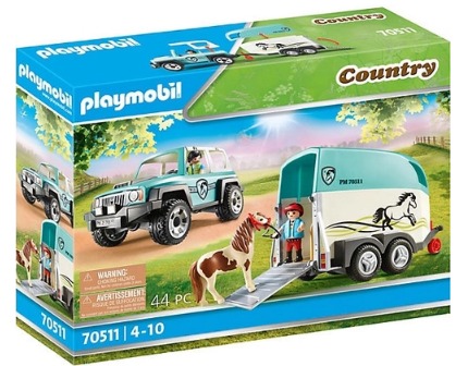 Playmobil Country - Carro com Trailer e Ponei 70511