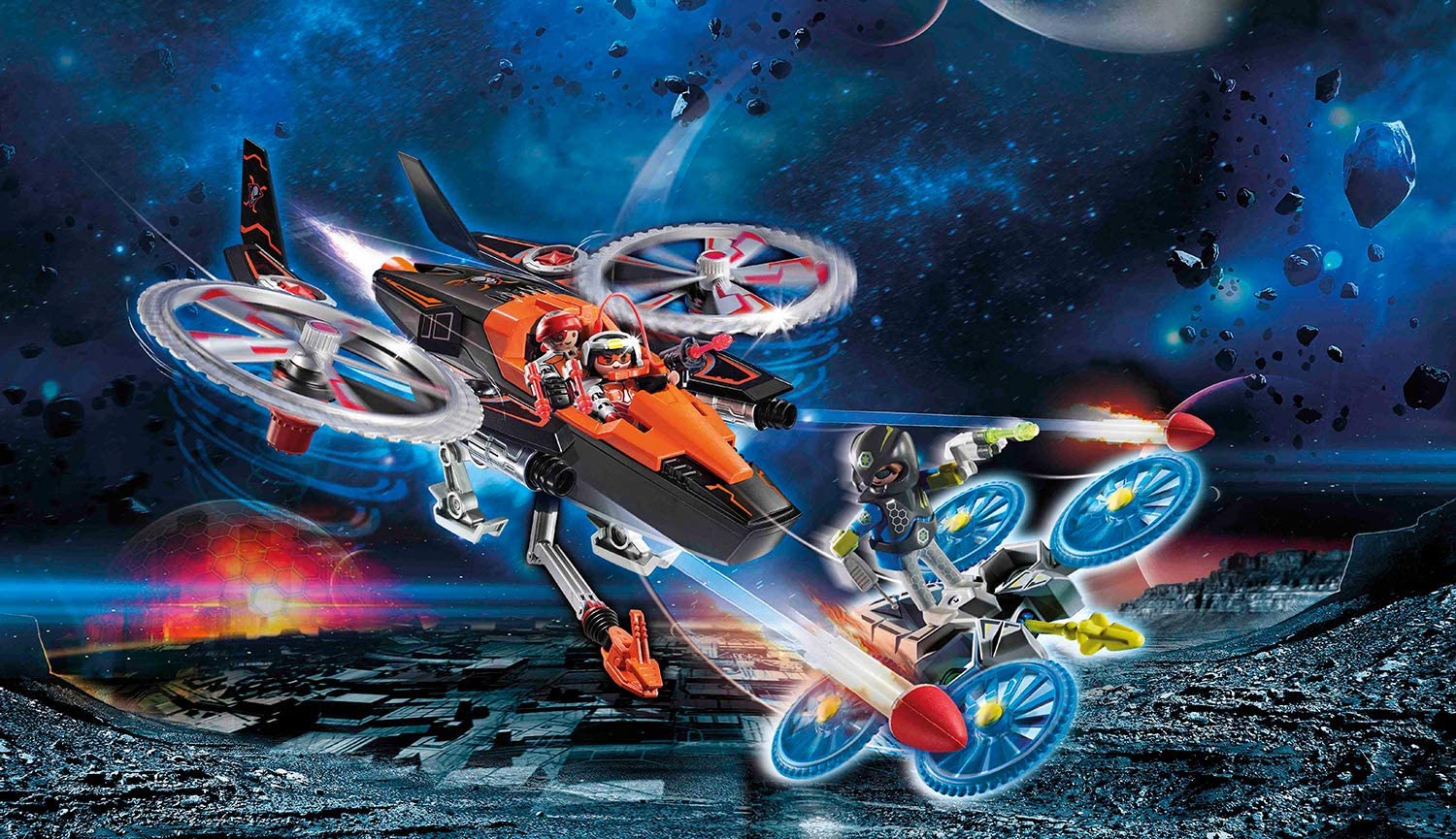 Playmobil Galaxy Police - Piratas Galácticos com Helicóptero 70023