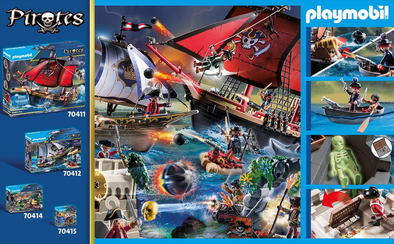 Playmobil Piratas - Barco a Remo com canhão 70413