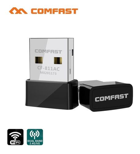 Adaptador Wi-Fi Dual Band 2.4 / 5GHz 650Mbps Wireless 5G