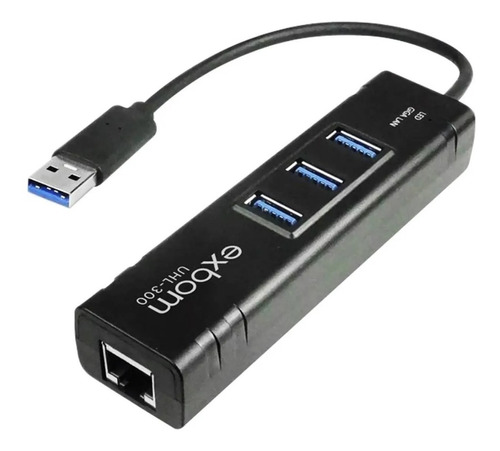 Adaptador Ethernet RJ45 Gigabit Lan 1000Mbps + Hub USB 3.0