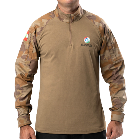 FUN Combat Shirt PMSC ESPECIALIZADAS Camuflada PPT TECIDO FLEX Funcional Unissex