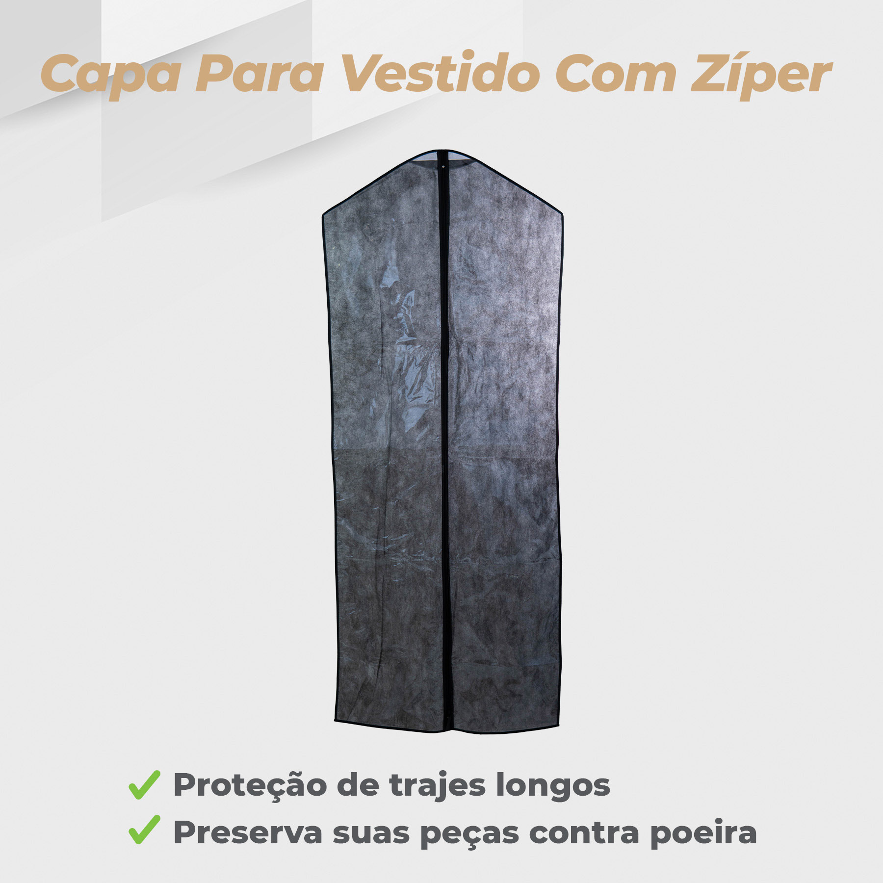 Kit Capa Vestido Zíper Preto - 10 Unidades