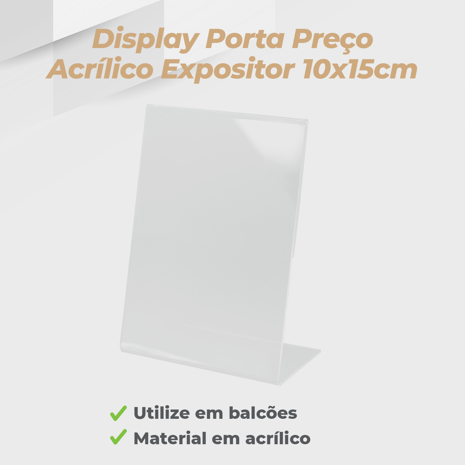 Kit Porta Preço Transparente 10x15cm - 10 Unidades