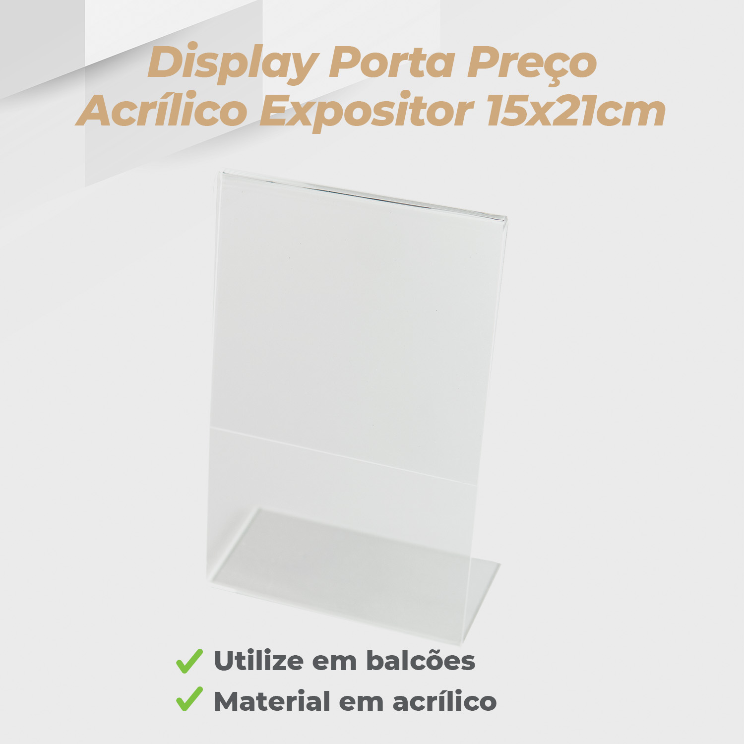 Kit Porta Preço Transparente 21x15cm - 5 Unidades