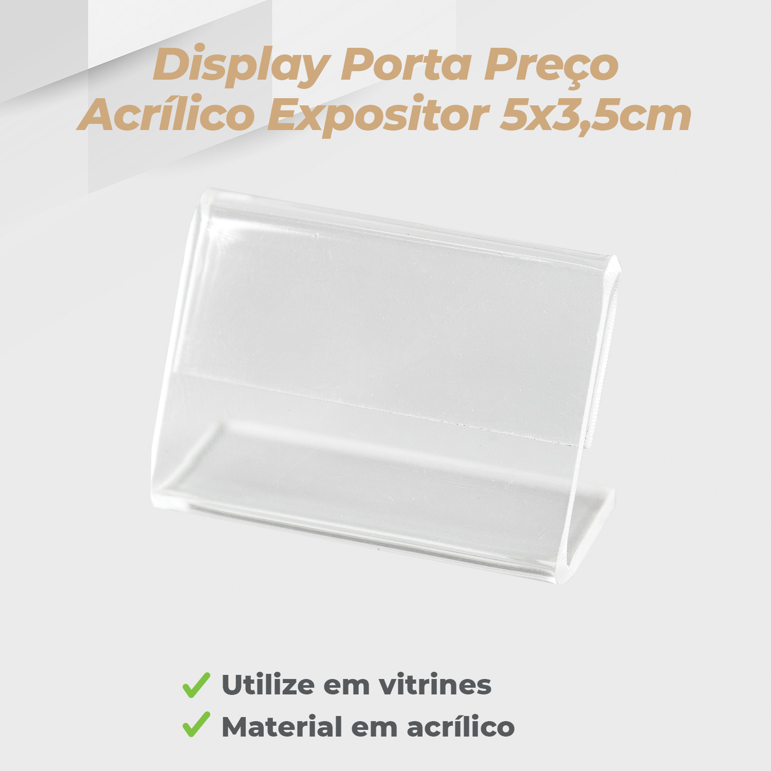Kit Porta Preço Transparente 5x3,5cm - 50 Unidades