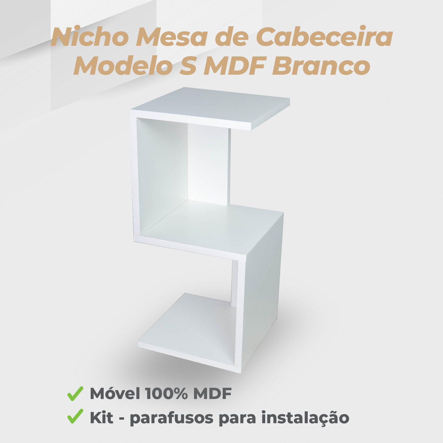 Nicho Mesa De Cabeceira Modelo S MDF Branco