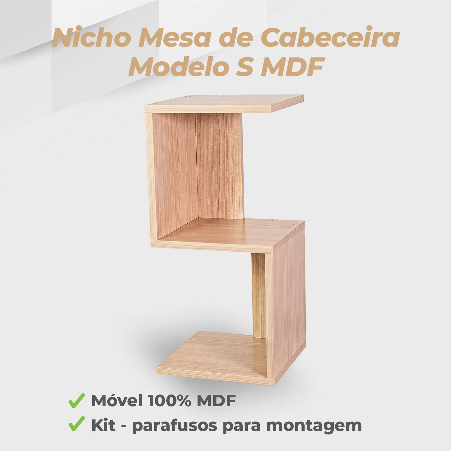 Nicho Mesa De Cabeceira Modelo S MDF Ciliegio