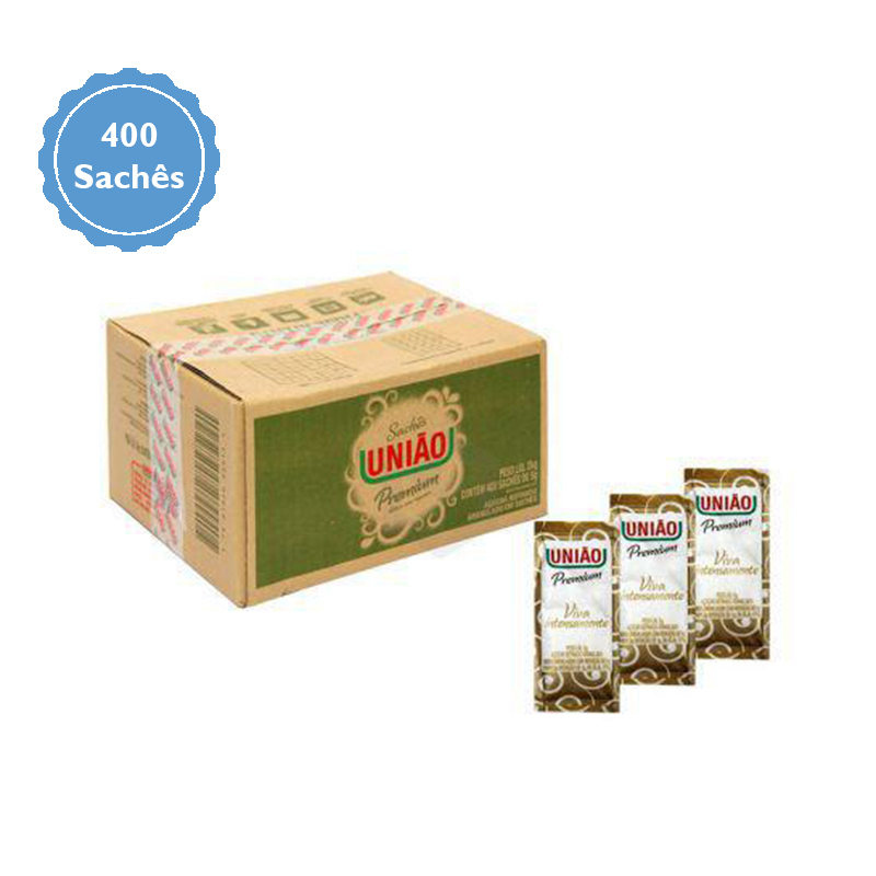 Açúcar União Sachê caixa com 400 unidades  - Higinet