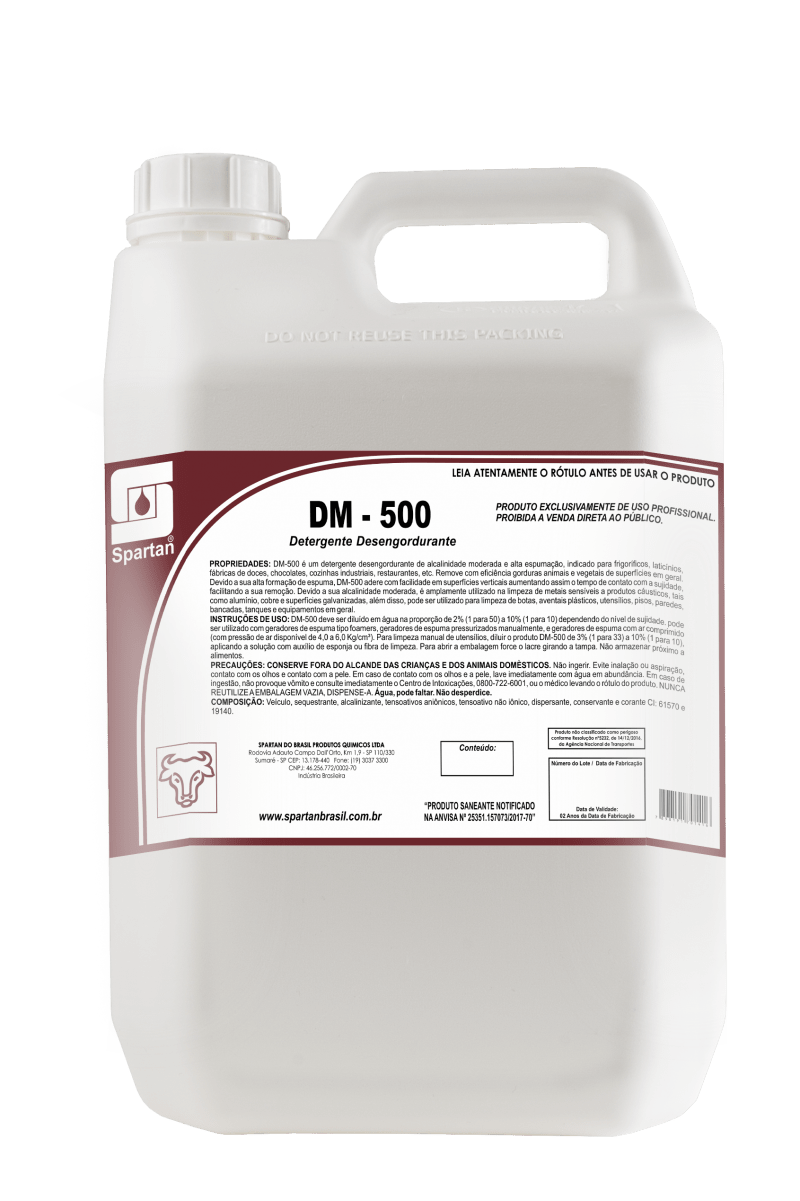 DM 500 detergente desengordurante 5 Litros Spartan - Higinet