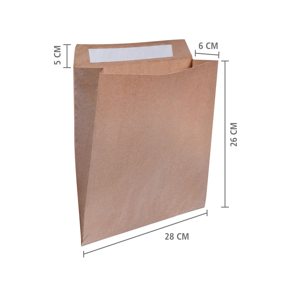Envelope de Papel E-Commerce (Sem impressão) "P" 26x28x6 cm | 1 pct c/ 100 unid R$ 0,60 Á UNID