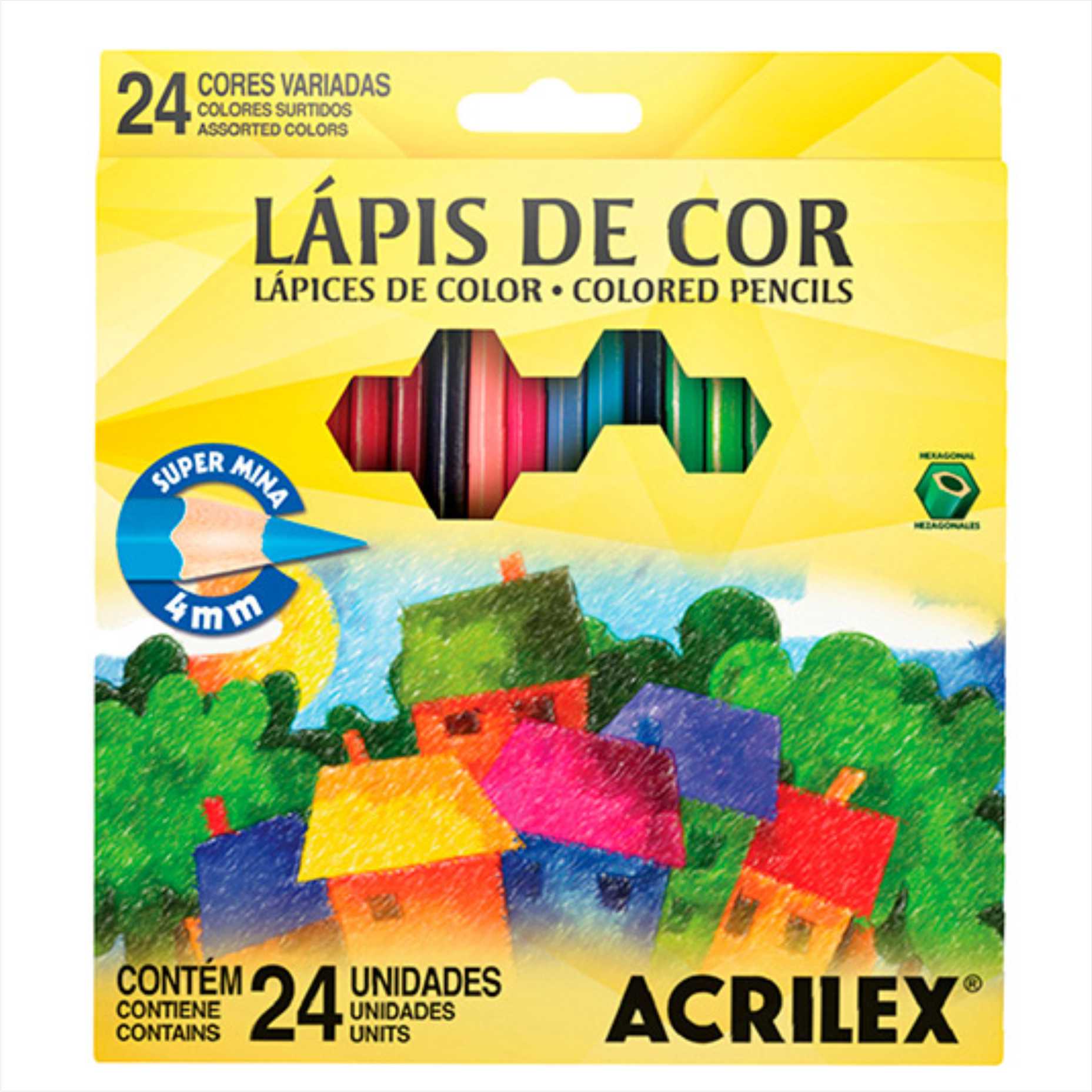 LÁPIS DE COR ACRILEX 24 CORES